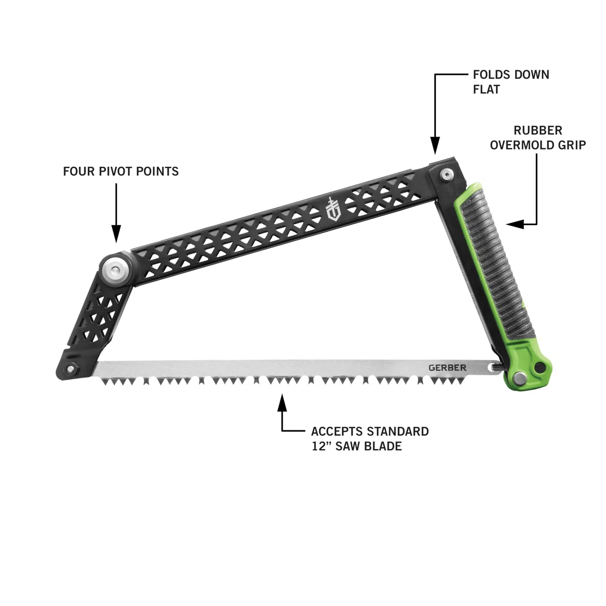 Gerber Freescape Scie Pliante Mixte Adulte Noir/Vert Taille Unique