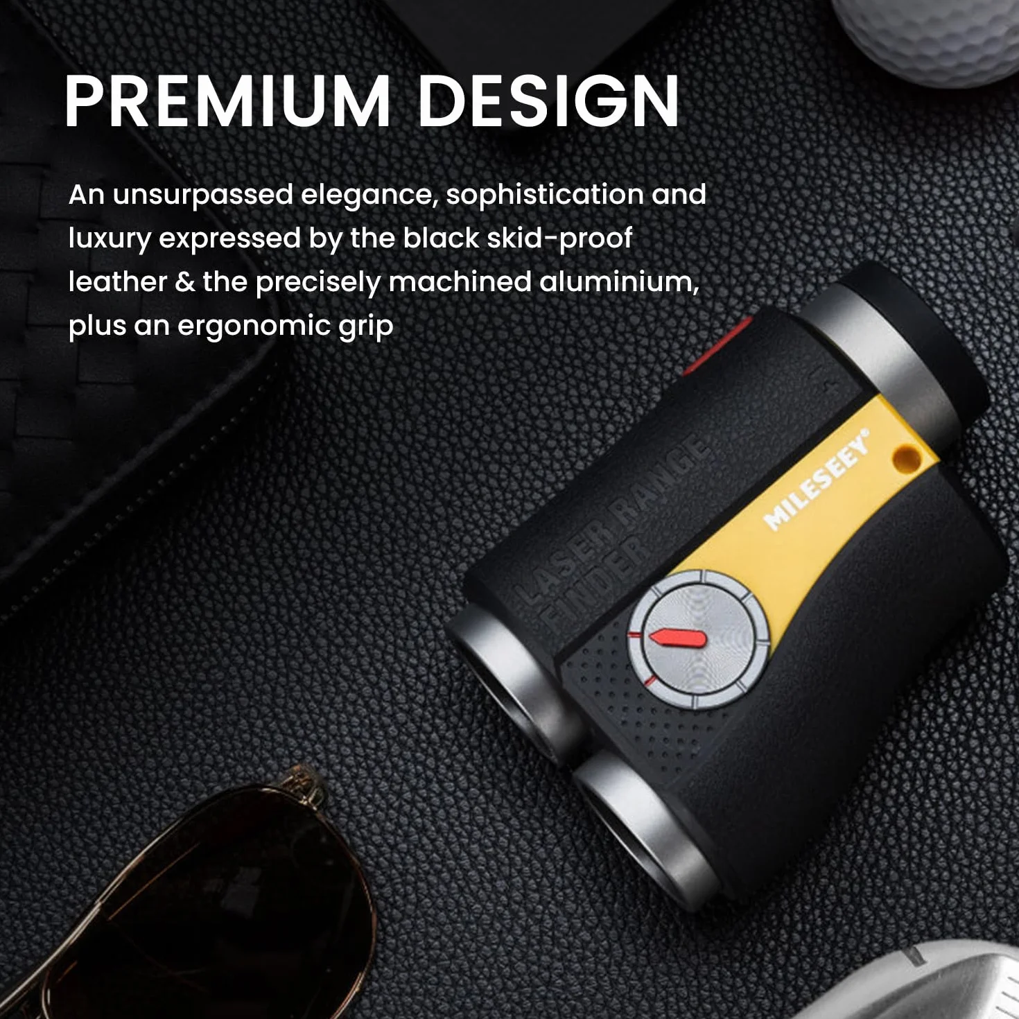 MilESEEY Télémètre de Golf avec Double Optique Rouge et Noire, télémètre Laser avec commutateur de Pente, portée de 1.000 Yards, Verrouillage du Drapeau avec Vibration à Impulsion télémètre Golf