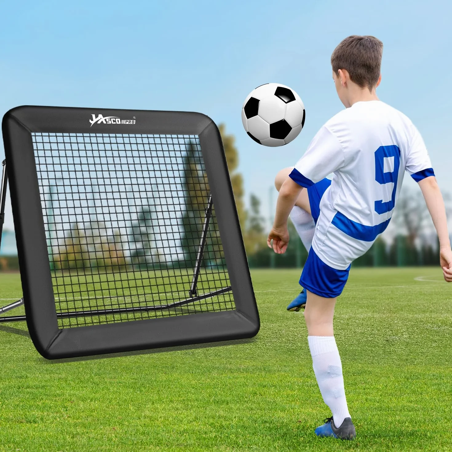 JASCOPRO Filet de Rebond de Football, Cible de Rebond de But de Football, équipement d'entraînement Portable