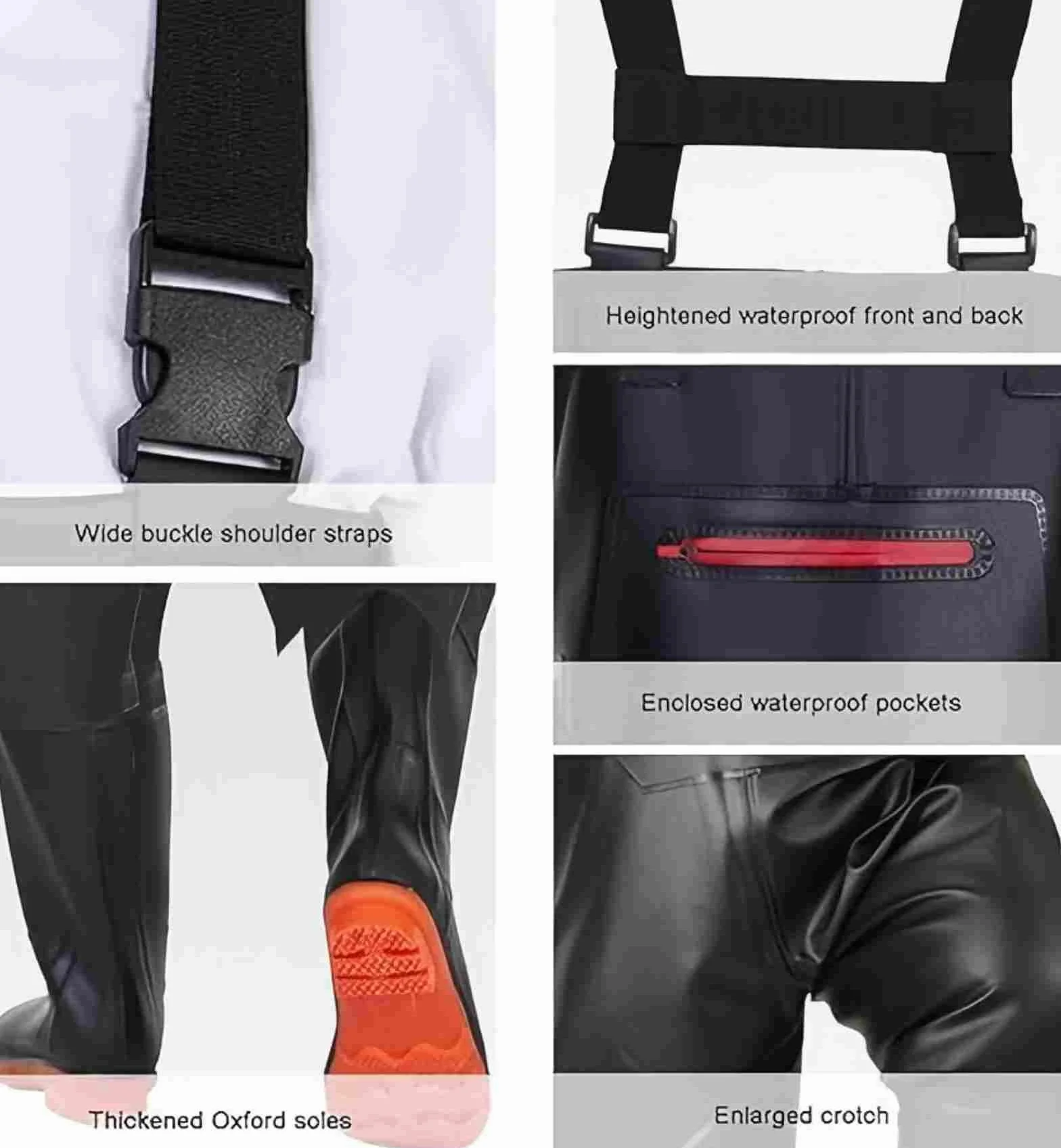 HoldOneLight Waders surdimensionnés pour homme, en PVC, imperméables, pour la chasse, avec ceinture de pied de bottes, respirant, léger