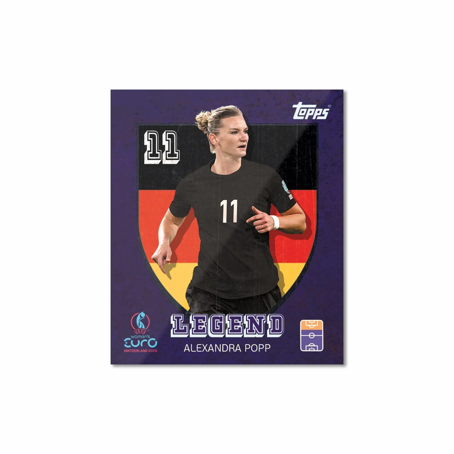 Topps Official Women's Euros 2025 Collection d'autocollants Boîte complète 50 paquets d'autocollants pour femme par boîte (300 autocollants).