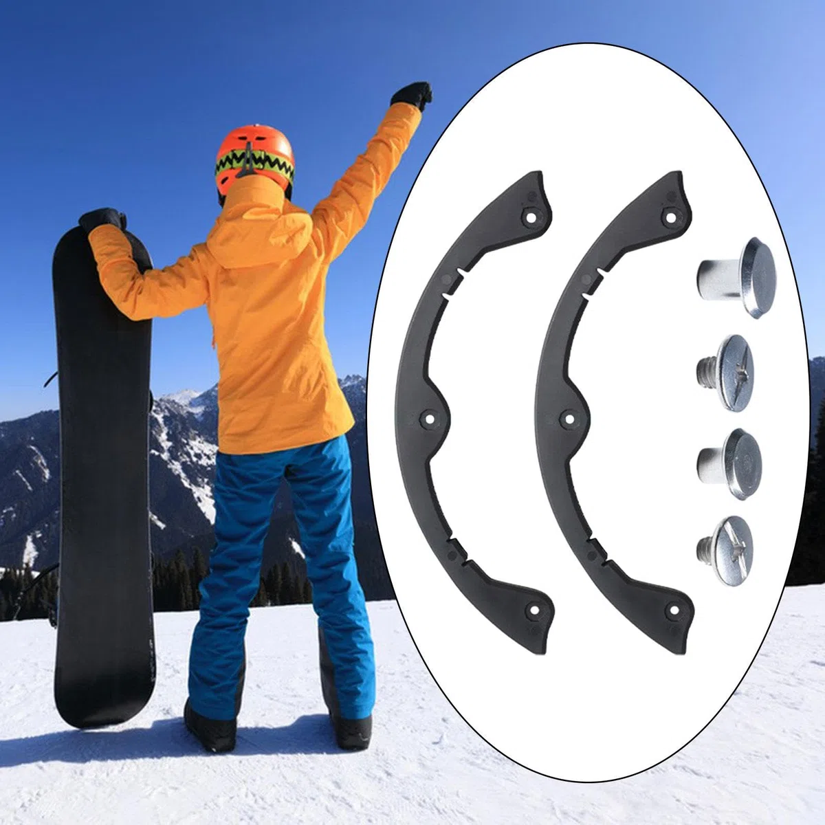 perfk Bande de Protection de Snowboard en Silicone, 2 pièces, Couverture de Bord, Garde de Pont de Planche à roulettes Standard