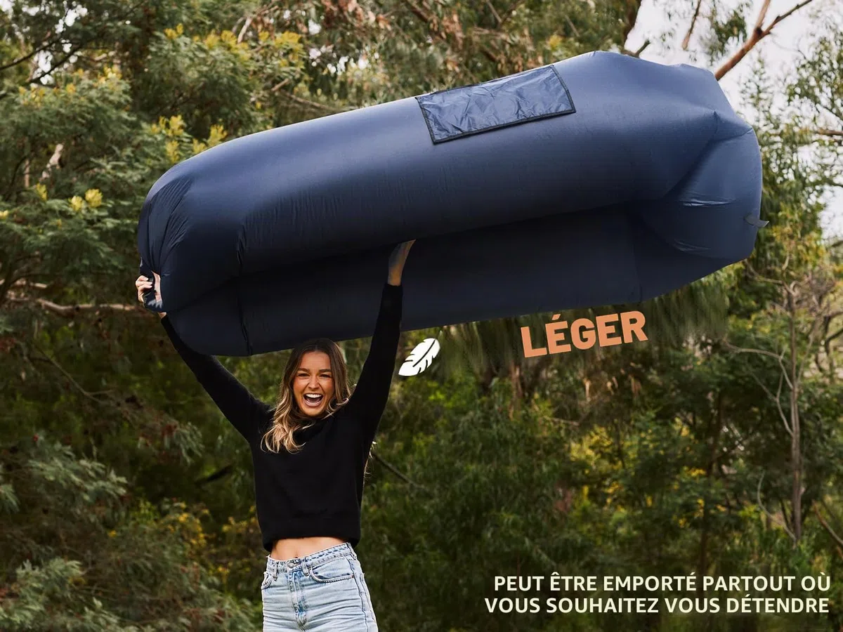 WEKAPO Chaise Longue Gonflable – Accessoires de Camping et de Plage, canapé Gonflable Portable pour la randonnée, la pelouse, Les Films d'intérieur/extérieur et Les Festivals de Musique. Hamac