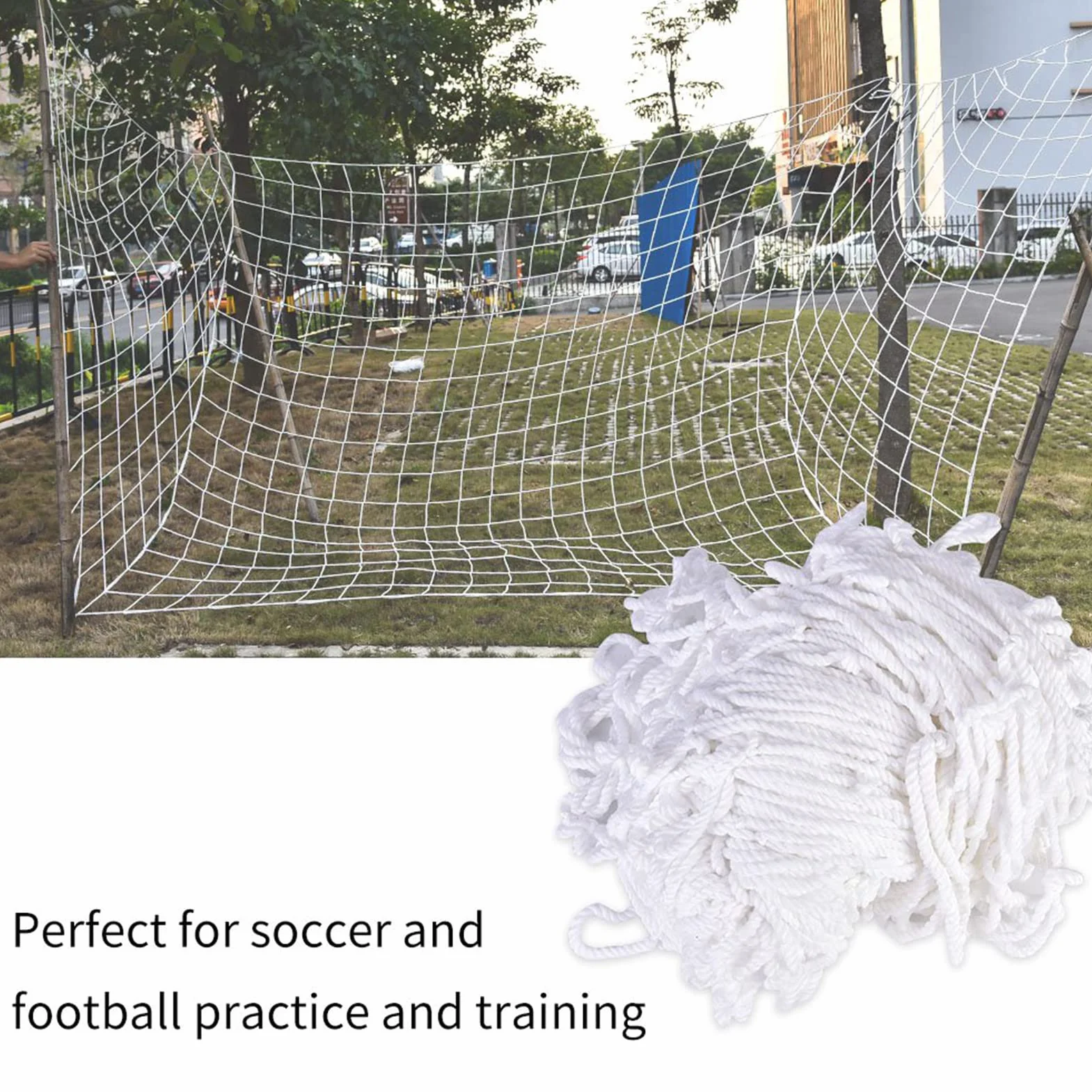 Luqeeg 2 Pièces 3x2m Filet de But de Football, Filet D'entraînement de Football en Fibre Polypropylène Filet de Remplacement pour But de Football pour Adultes et Enfants