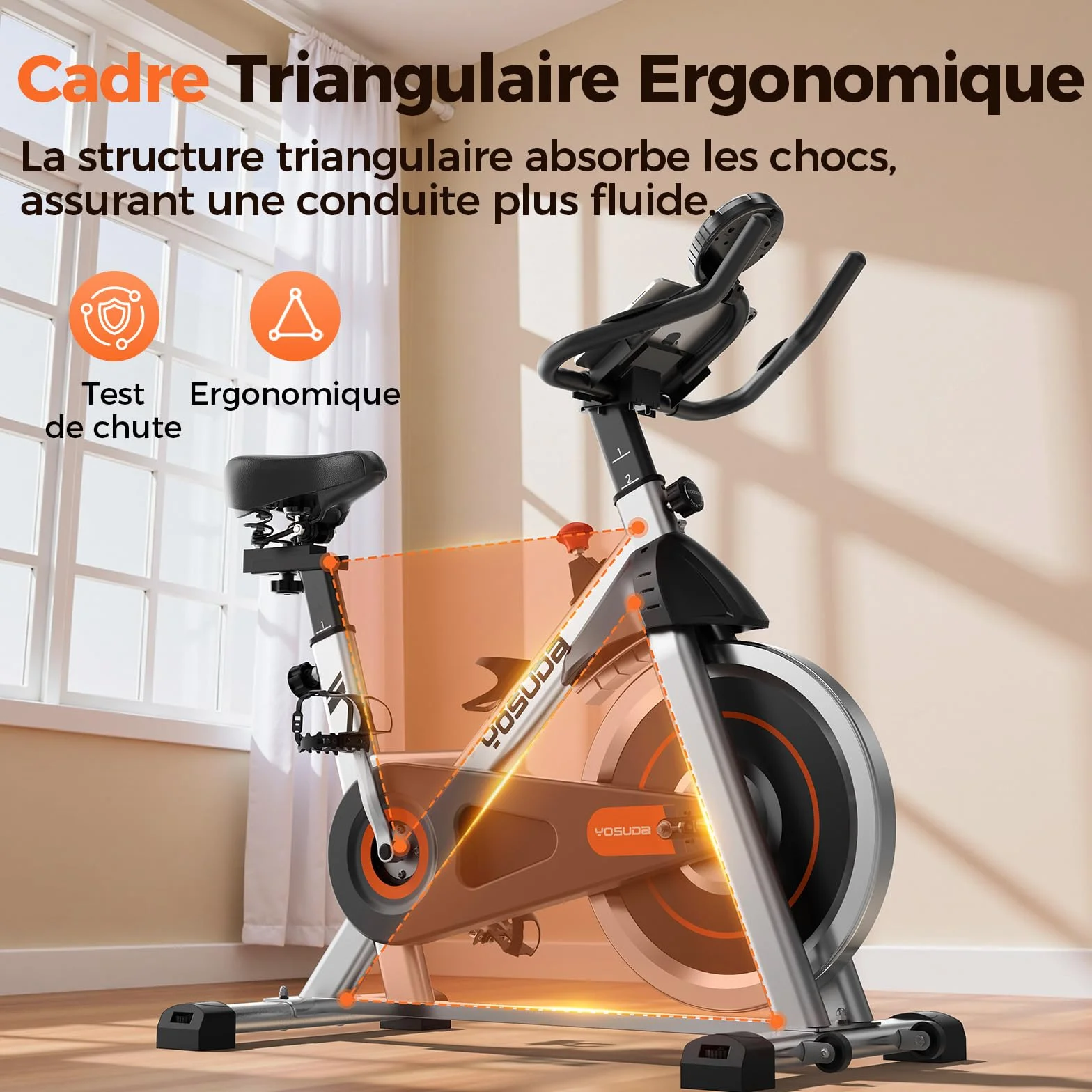 YOSUDA Vélo d'Appartement Magnétique Réglable Connecté 136 kg