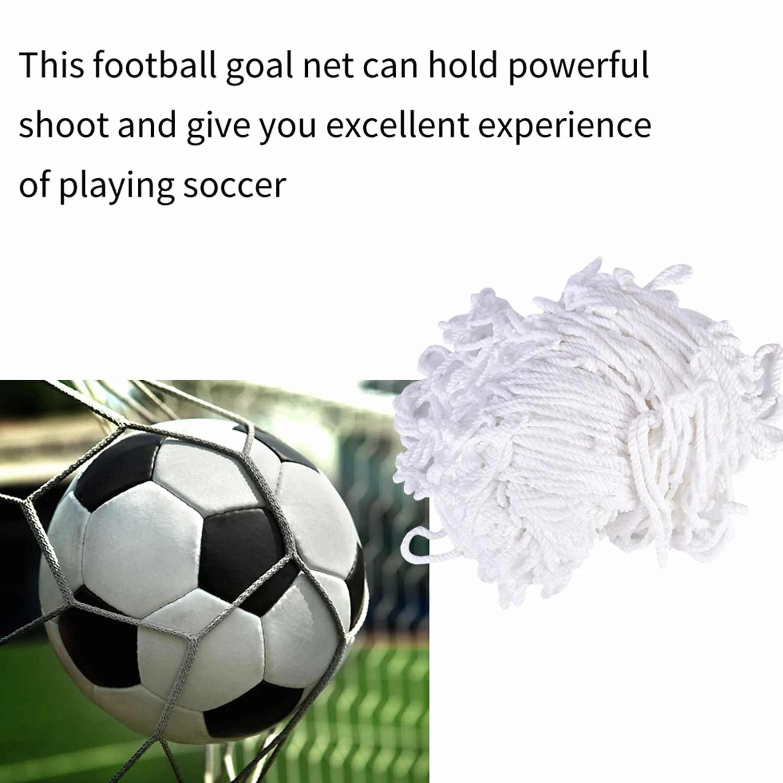 Luqeeg 2 Pièces 3x2m Filet de But de Football, Filet D'entraînement de Football en Fibre Polypropylène Filet de Remplacement pour But de Football pour Adultes et Enfants