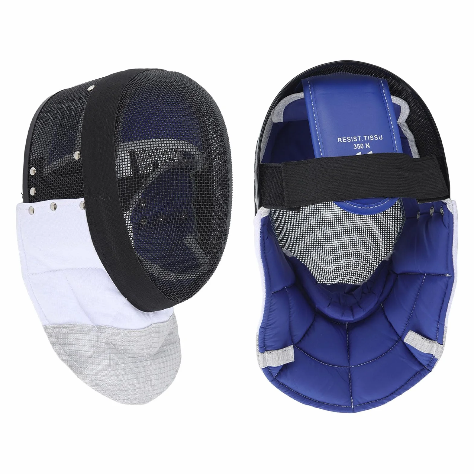 Tbest Masque de Casque D'escrime, Masque de Sport D'escrime Casque de Protection D'escrime avec Bavette Rembourrée pour la Pratique Quotidienne et la Compétition Noir (M)