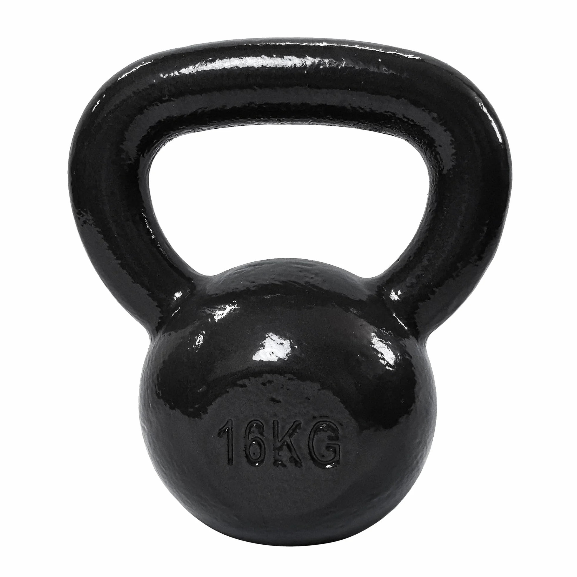 Amazon Basics Kettlebell Poids d'Entraînement en Fonte Poignée Large Texturée Noir