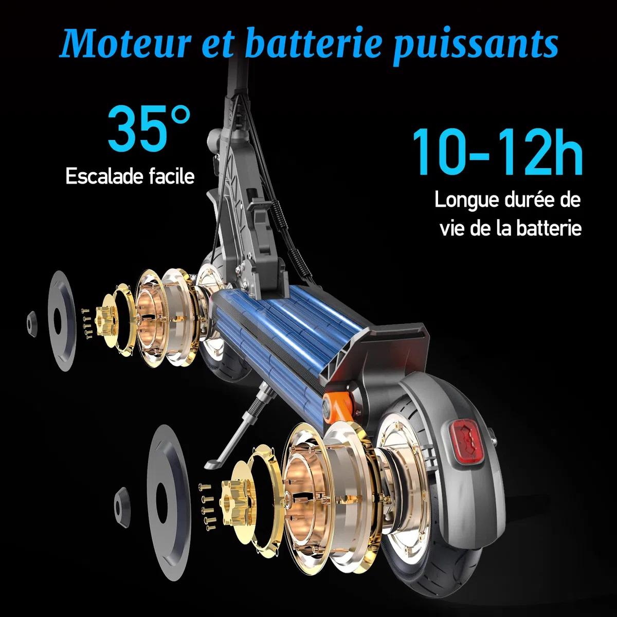 JOYOR Trotinette Electrique Adulte S/Y/T Serie Autonomie 55-90KM Moteur 2000W Trottinette électrique Puissante Sportive Professionnelle Aventure Travail Pneus Tout-Terrain Scooter Electrique Adulte