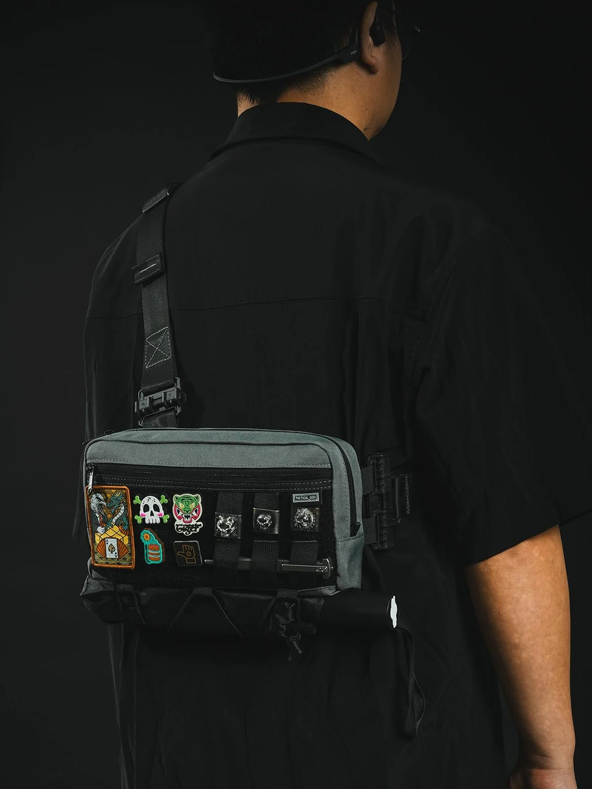 TACTICAL_GEEK Cache L3 EDC Sling Bag Poitrine Sac bandoulière Nylon CORDURA Fermeture éclair YKK Sac à dos d'épaule Tactique Sangle Ambidextre de Randonnée