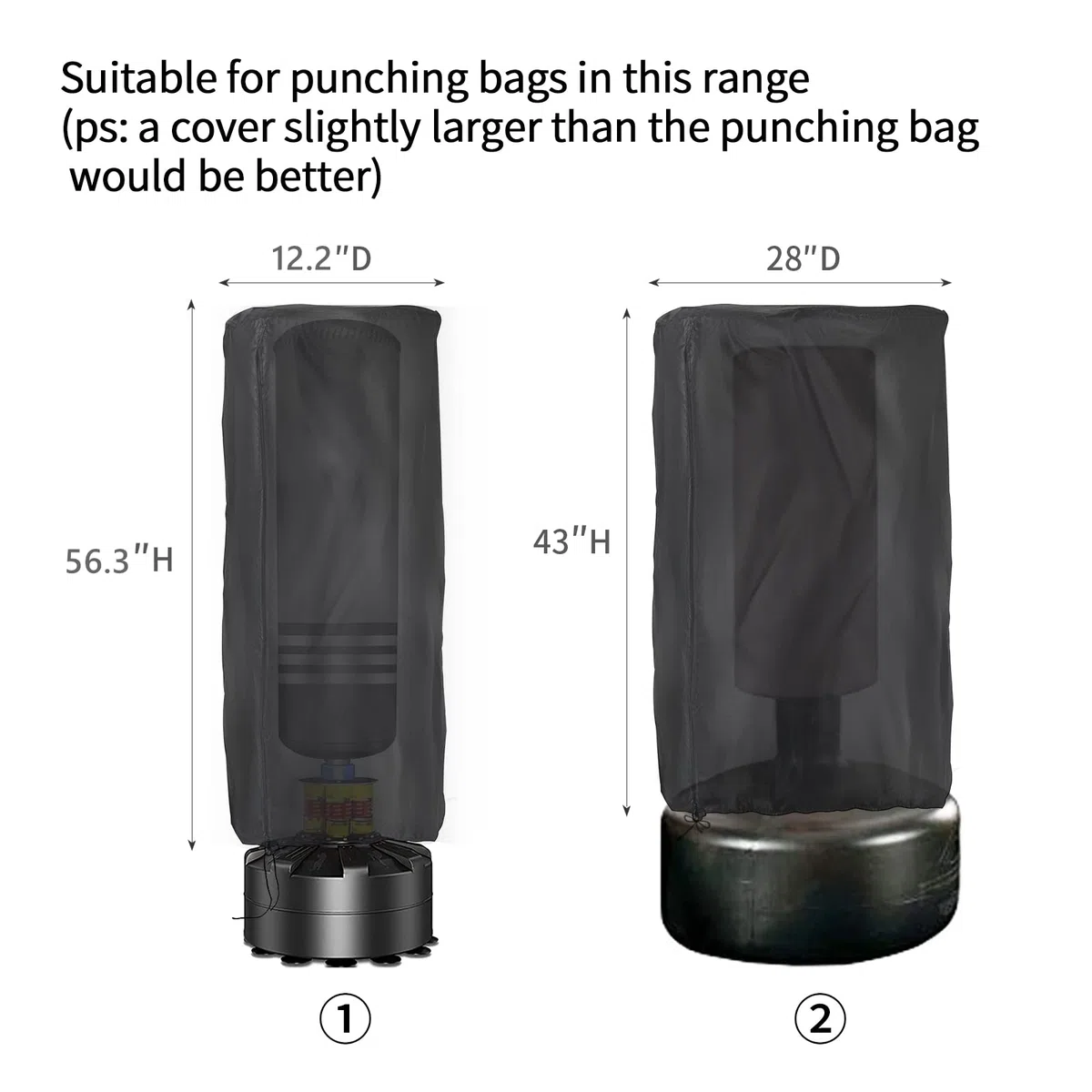 Housse de sac de boxe, housse imperméable pour sac de frappe lourd extérieur pour sacs de frappe autonomes