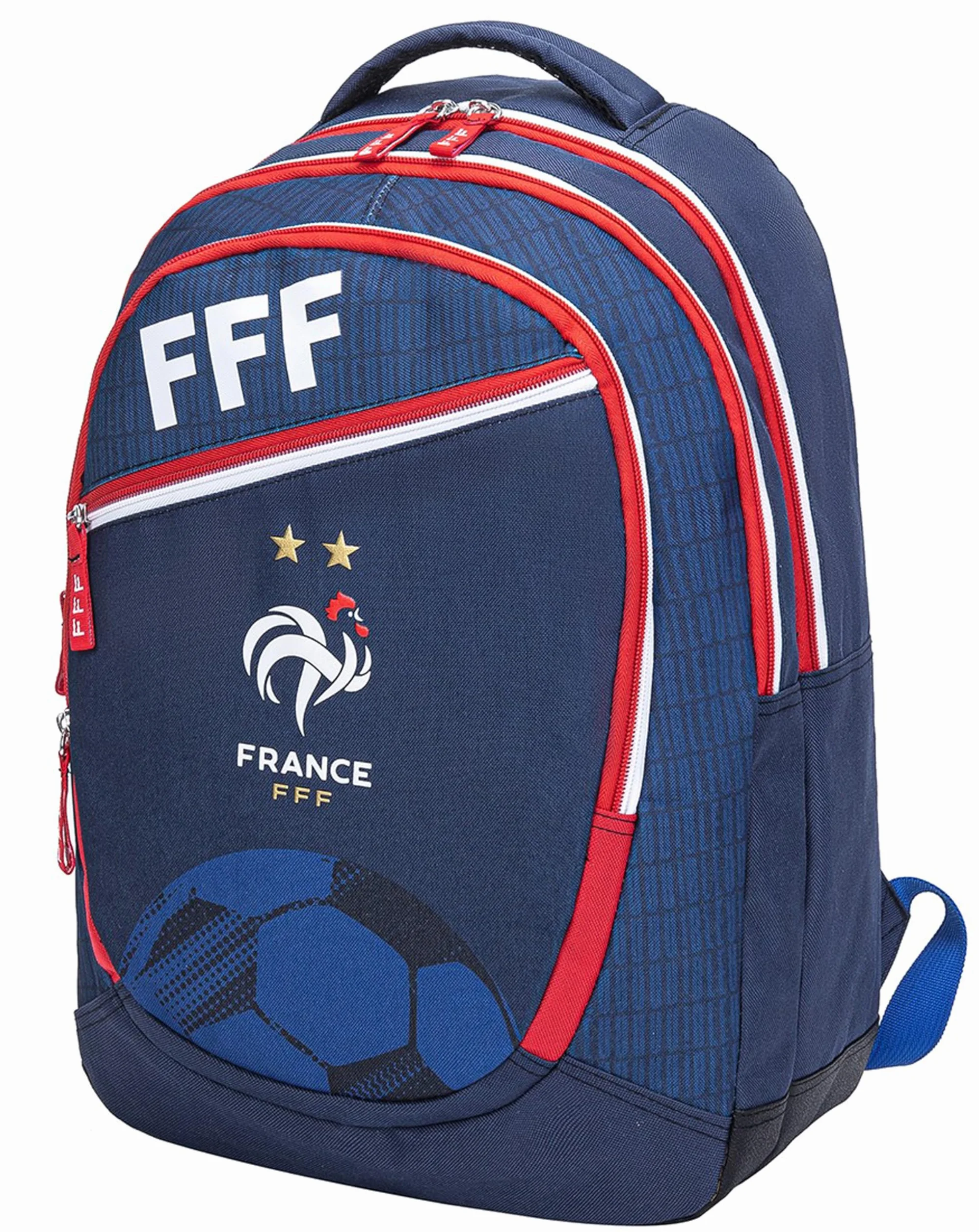 FFF Sac à Dos Scolaire Collection Officielle Equipe de France de Football - 3 Compartiments