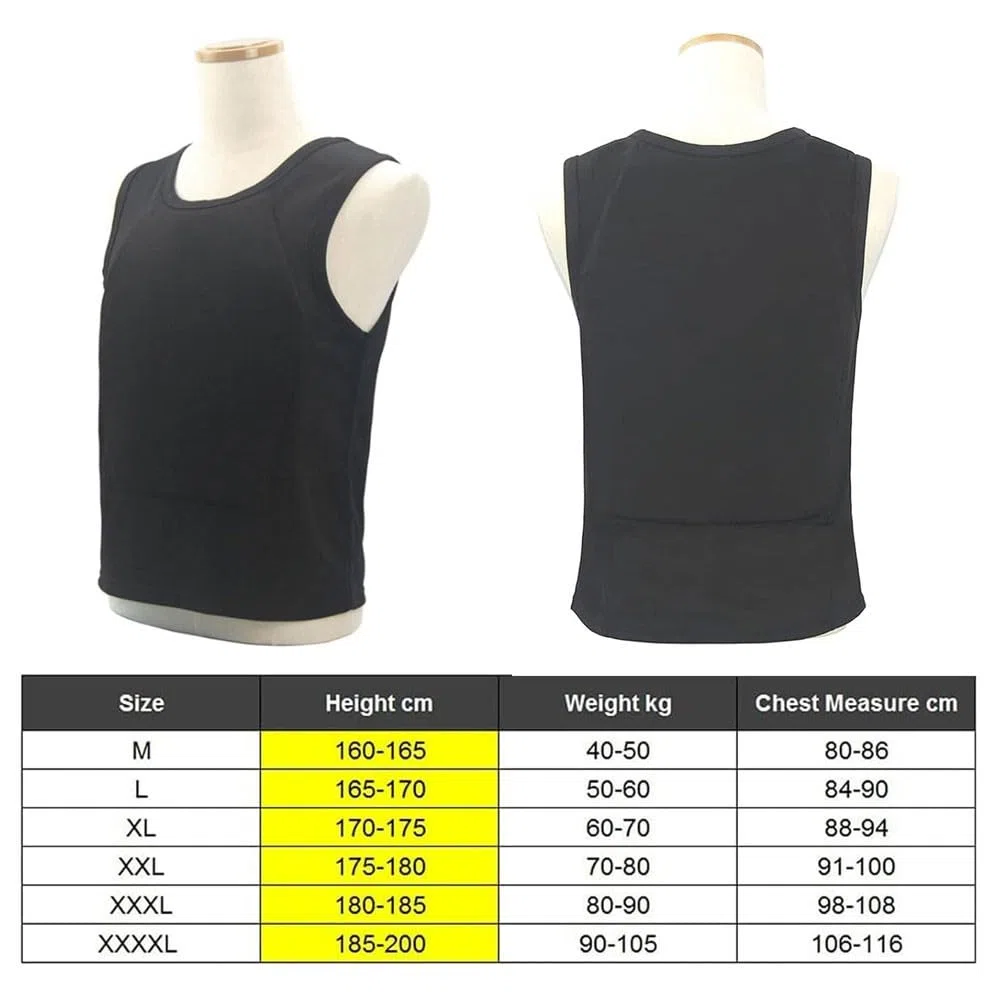 Gilet Pare-balles de Niveau IIIA - Vêtements de Protection de sécurité Tactique dissimulés de Léger Imperméable Respirant pour La Protection De La Sécurité Personnelle