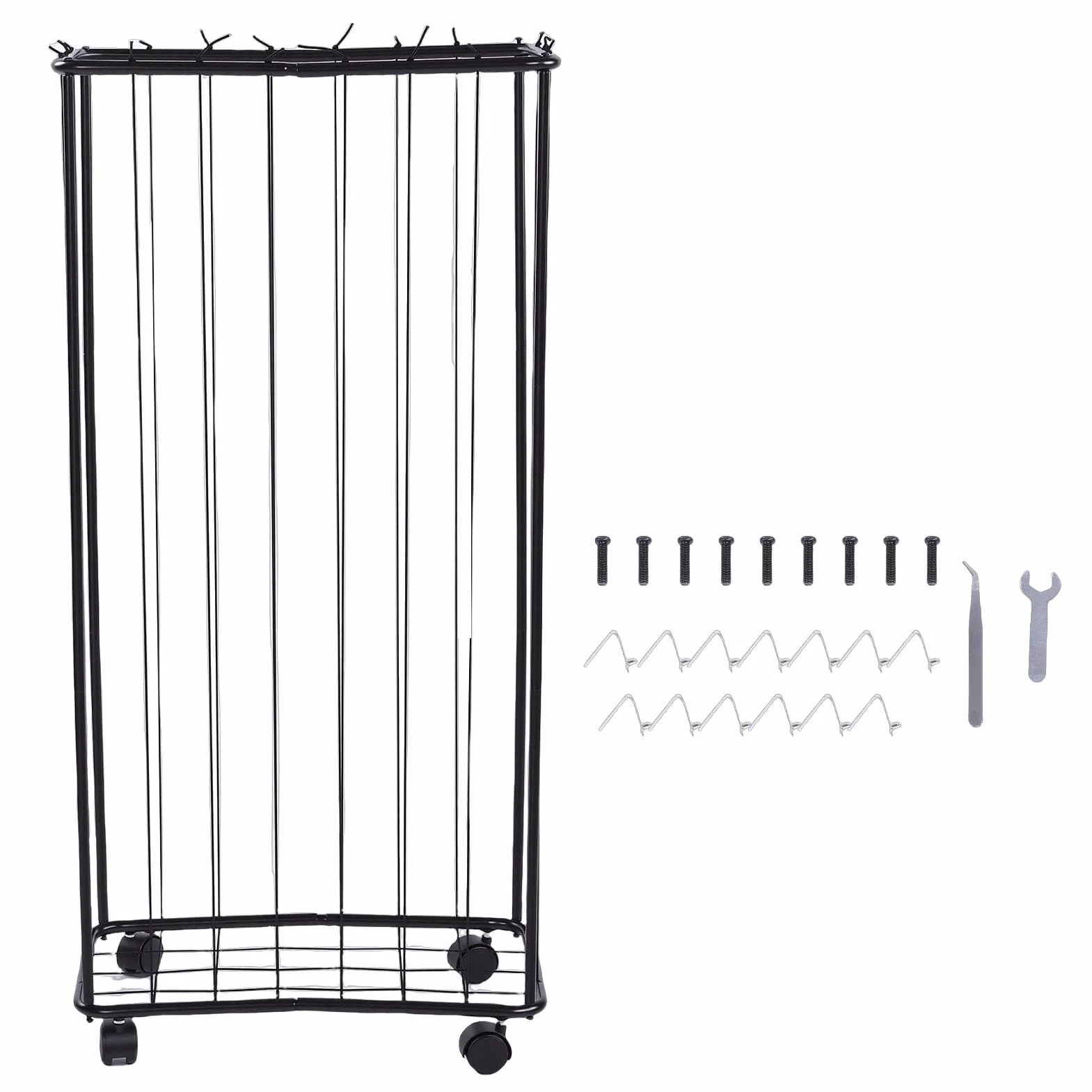 Cocoarm Chariot de Rangement pour Ballons de Sport 56 X 34 X 116 Cm avec Larges Sangles Extensibles et 4 Roues Silencieuses pour la Maison, la Salle de Sport, la Salle de Jeux,