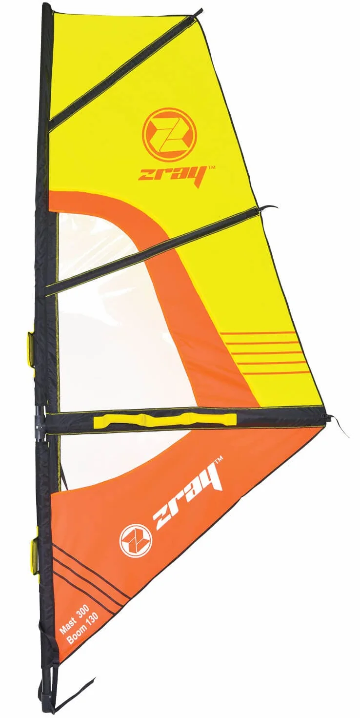 Zray, Sup Stand Up Paddle Gonflable Windsurf 10', PB-ZW1, Planche Gonflable Dropstitch avec Pack Pagaie, Voile/Gréement, Leash, Pompe, Sac de Transport et Kit, Jusqu’à 120kg, 246l, 305x76x15cm