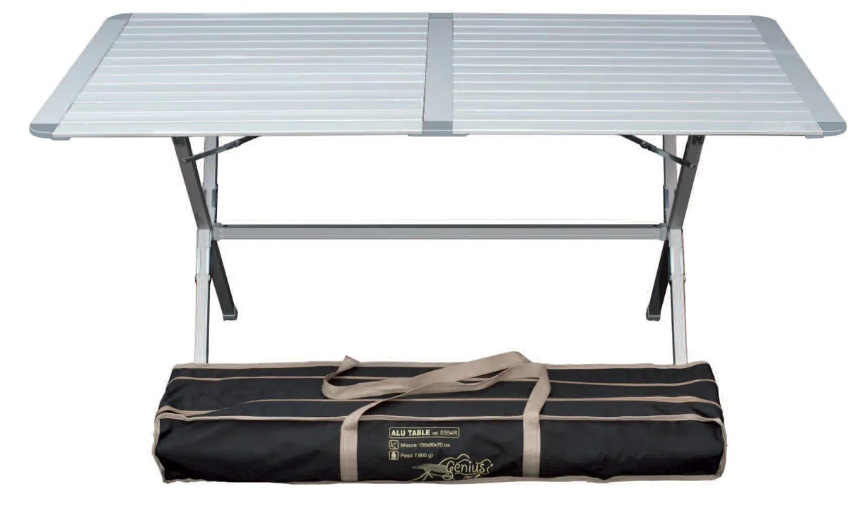 Table de camping en aluminium genius 150 x 80 cm