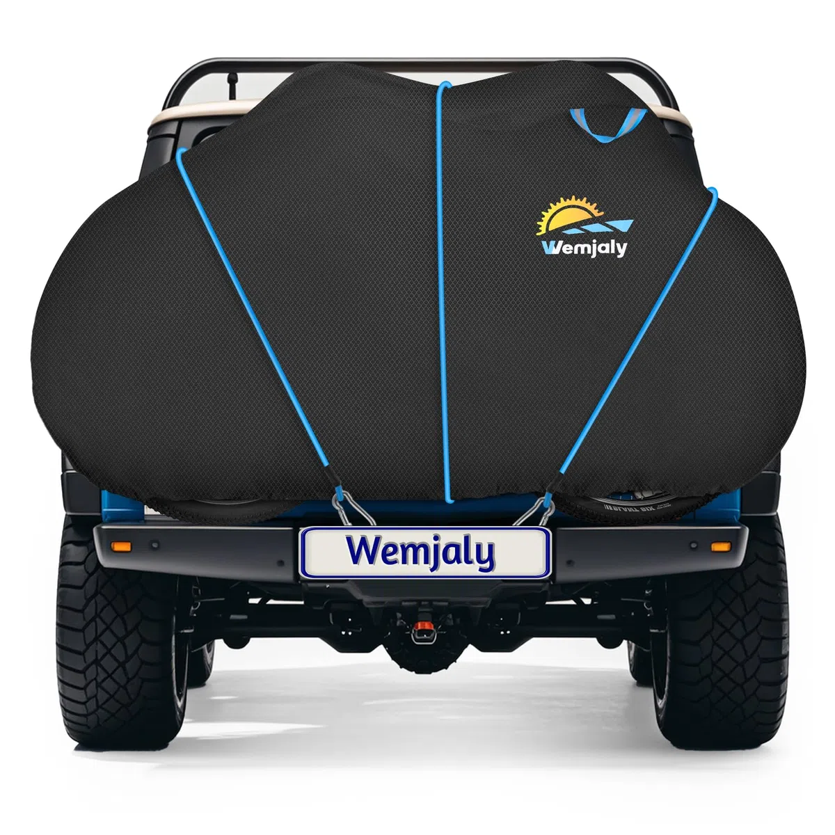 Housse de Vélo pour Transport 2 Vélos - Wemjaly Revêtement PU 900D Bache Velo Exterieur, Imperméable et Robuste, avec Cordon élastique de 6M, Housse Velo Compatible avec les Porte-Vélos de Voiture