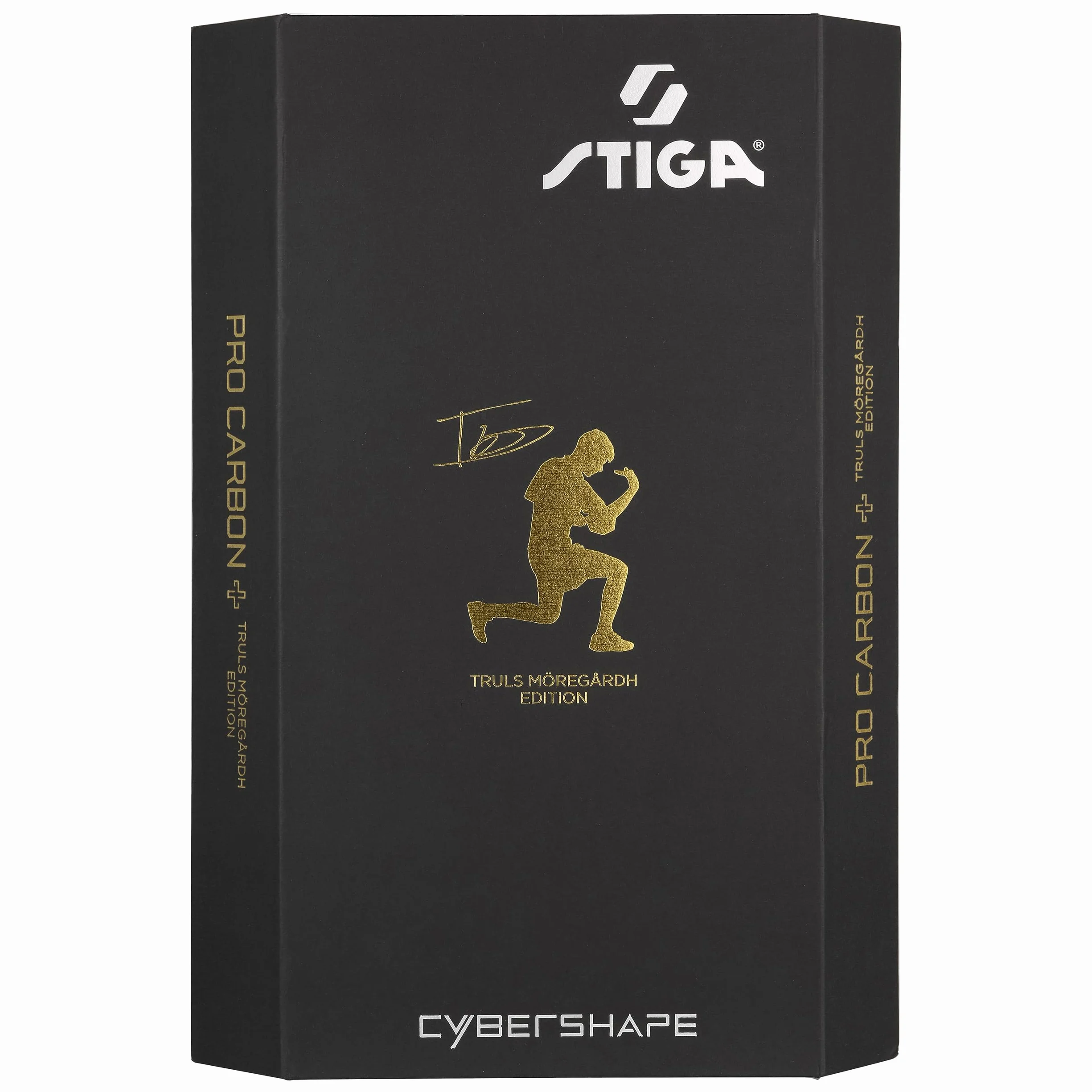 STIGA Pro Carbon Plus Cybershape Truls Edition Raquette de Ping-Pong 5 étoiles, Sweet Spot Plus Grand, Technologie Touch Carbon, Revêtements STAR5 approuvés ITTF
