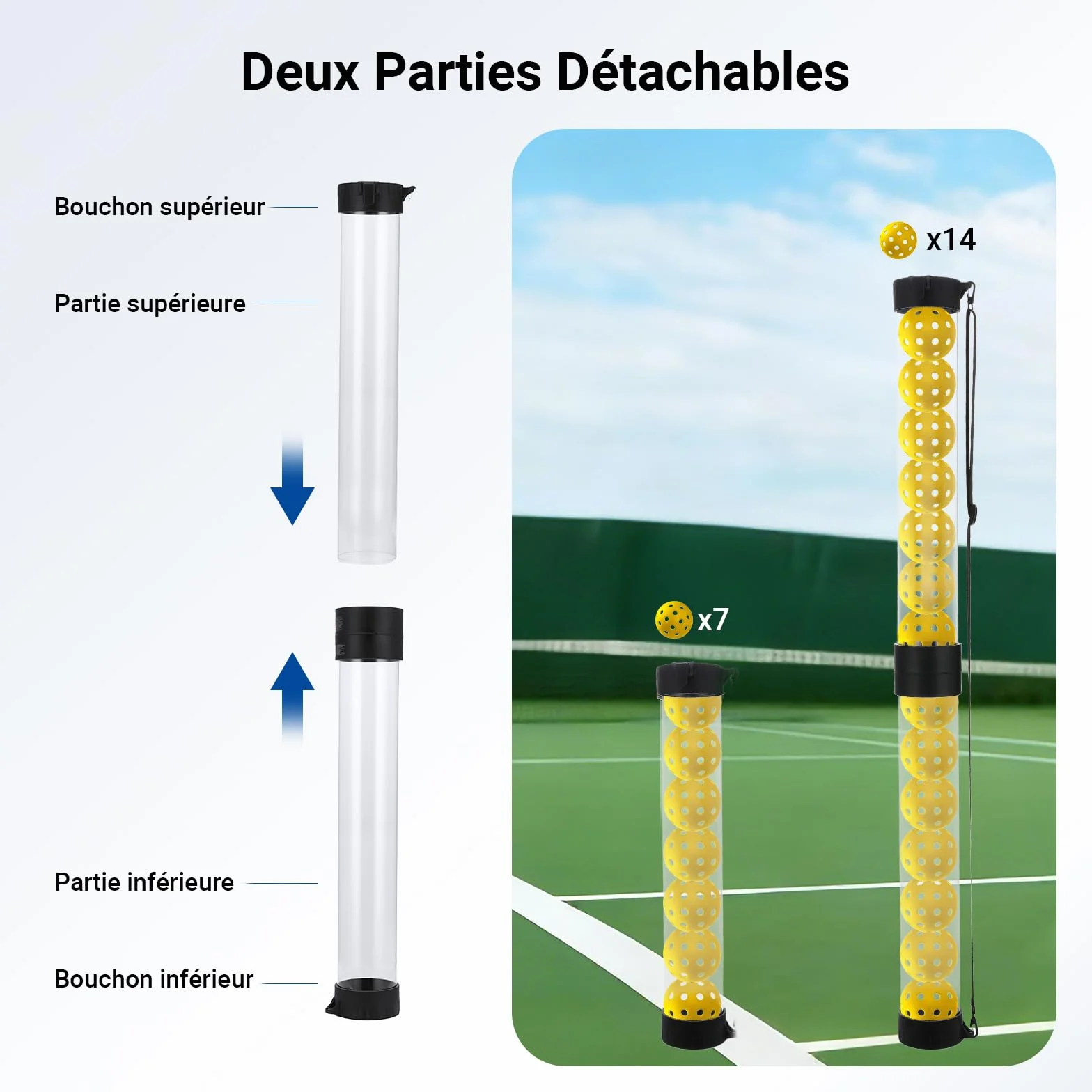 NEEWER Ramasseur de balles Tennis Pickleball détachable sans pliage bandoulière