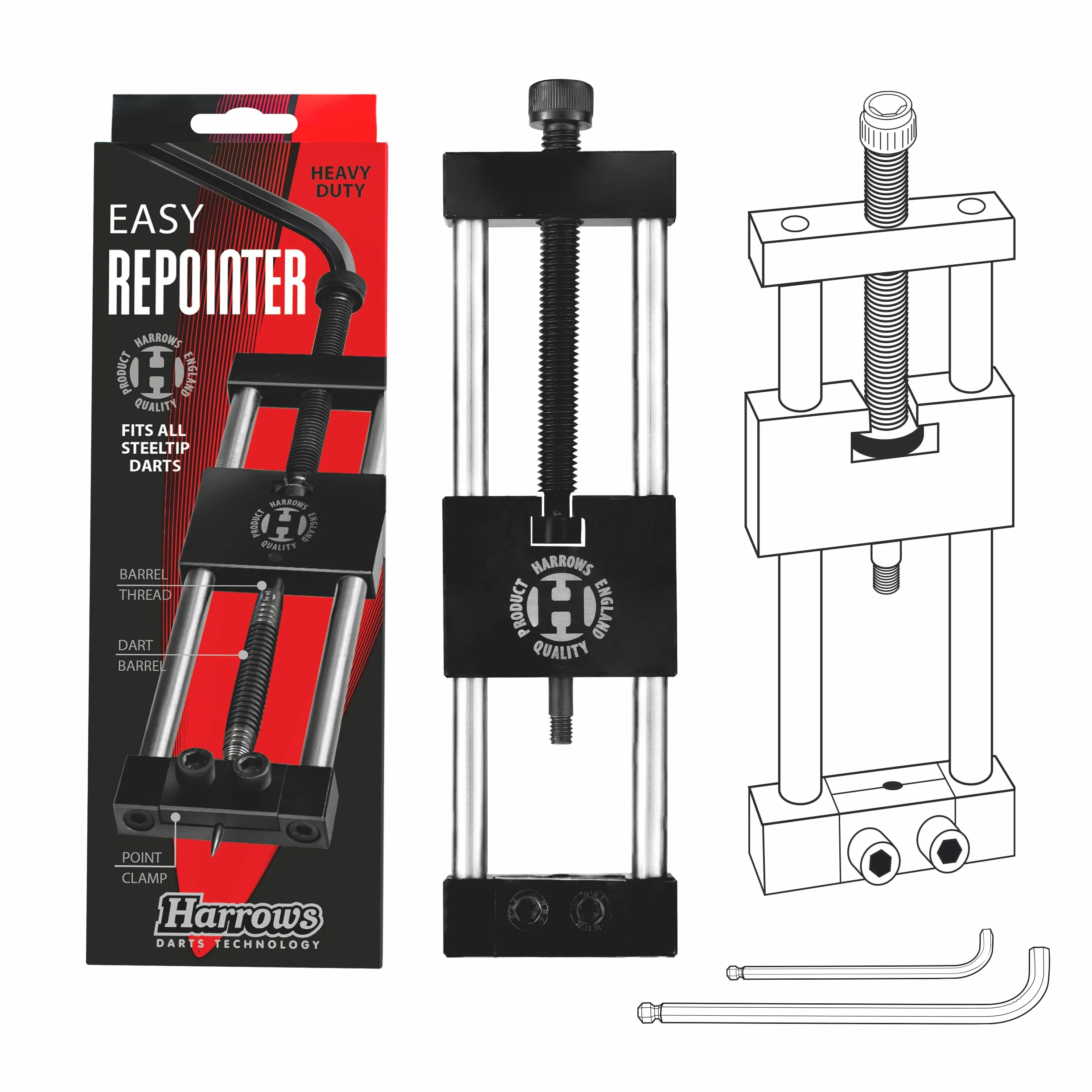 Harrows outil de repointage pour fl?chettes - repointeur portable pour remplacer les pointes de fl?chettes