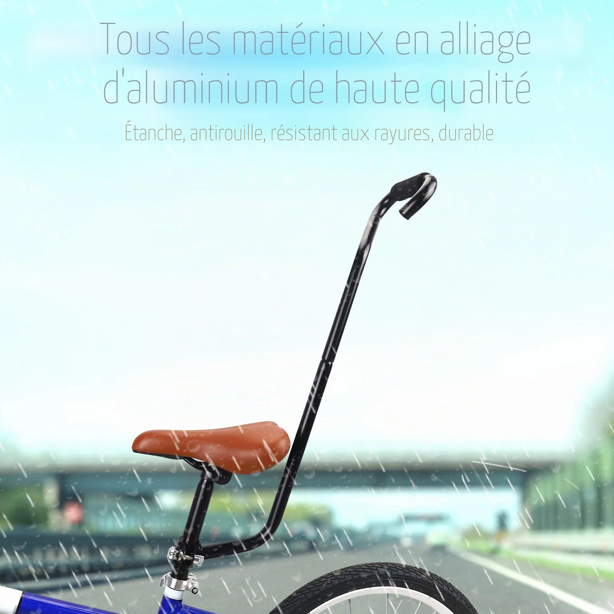 ZUKKA Barre de poussée d'entraînement de vélo pour enfant en alliage d'aluminium