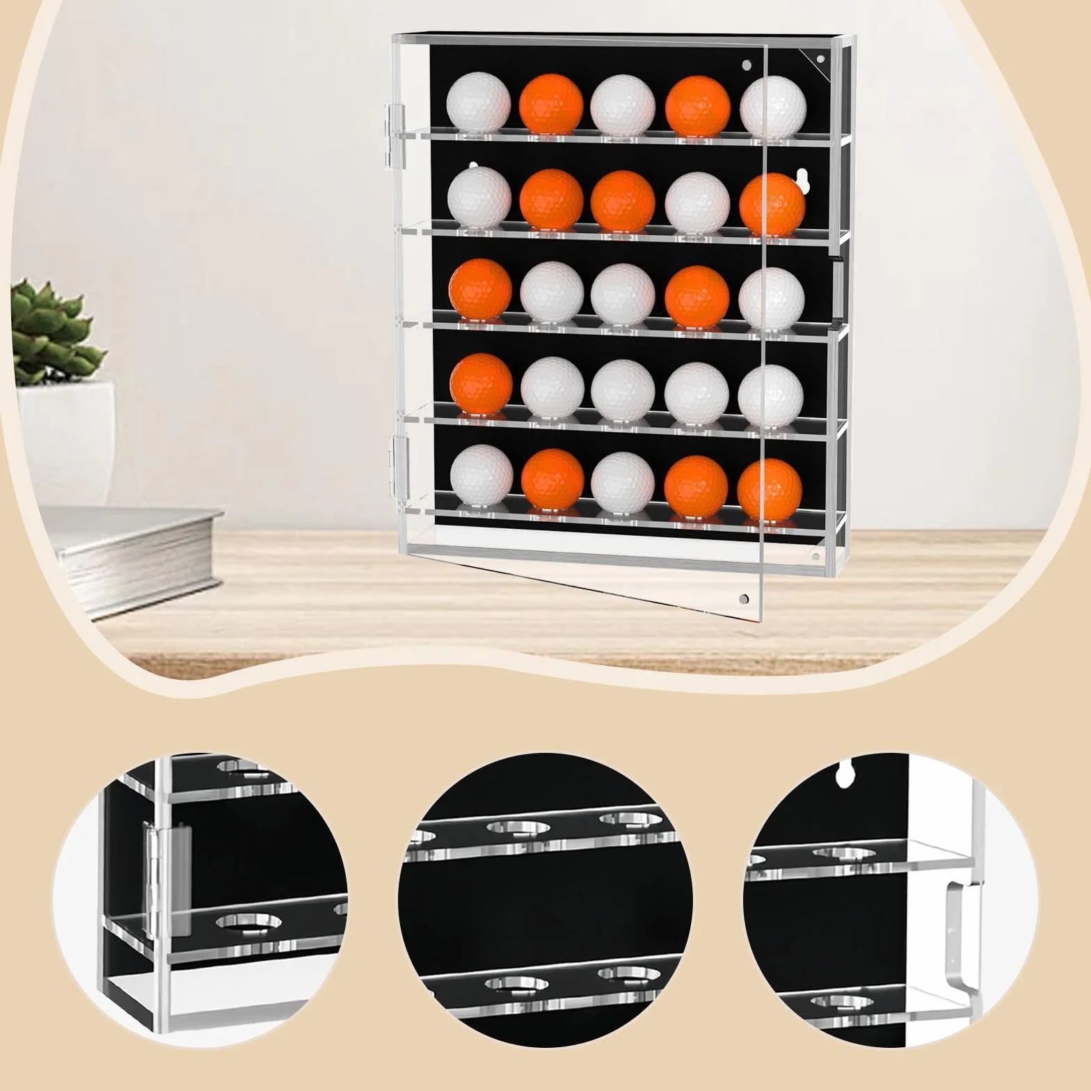 Fenteer Présentoir pour 25 Balles de Golf et de Tennis de Table