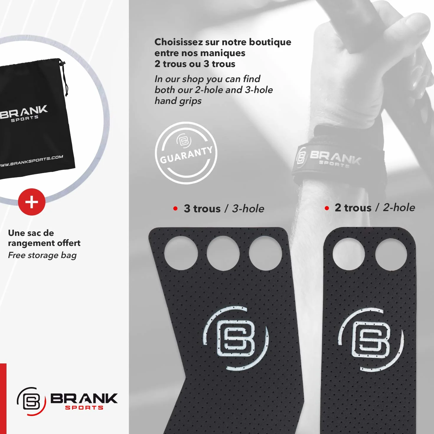 Maniques Crossfit en Cuir Panther 2 et 3 Trous Protection Mains | Grip Crossfit Gymnastique Musculation