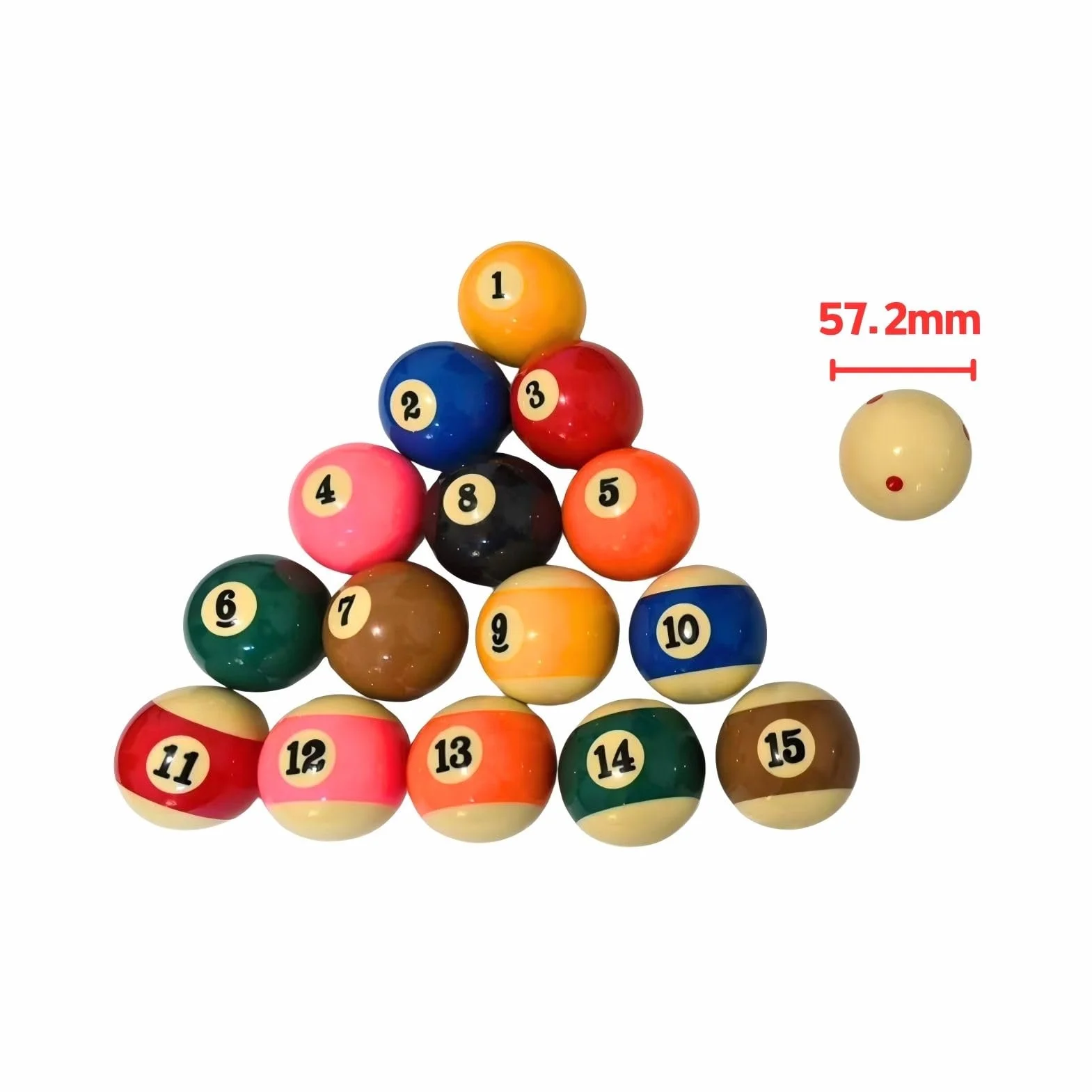 Jeu de Boules de Billard 57,2 mm 16 Pièces, Jeu Complet Boule de Billard en Résine pour Compétition et Loisir