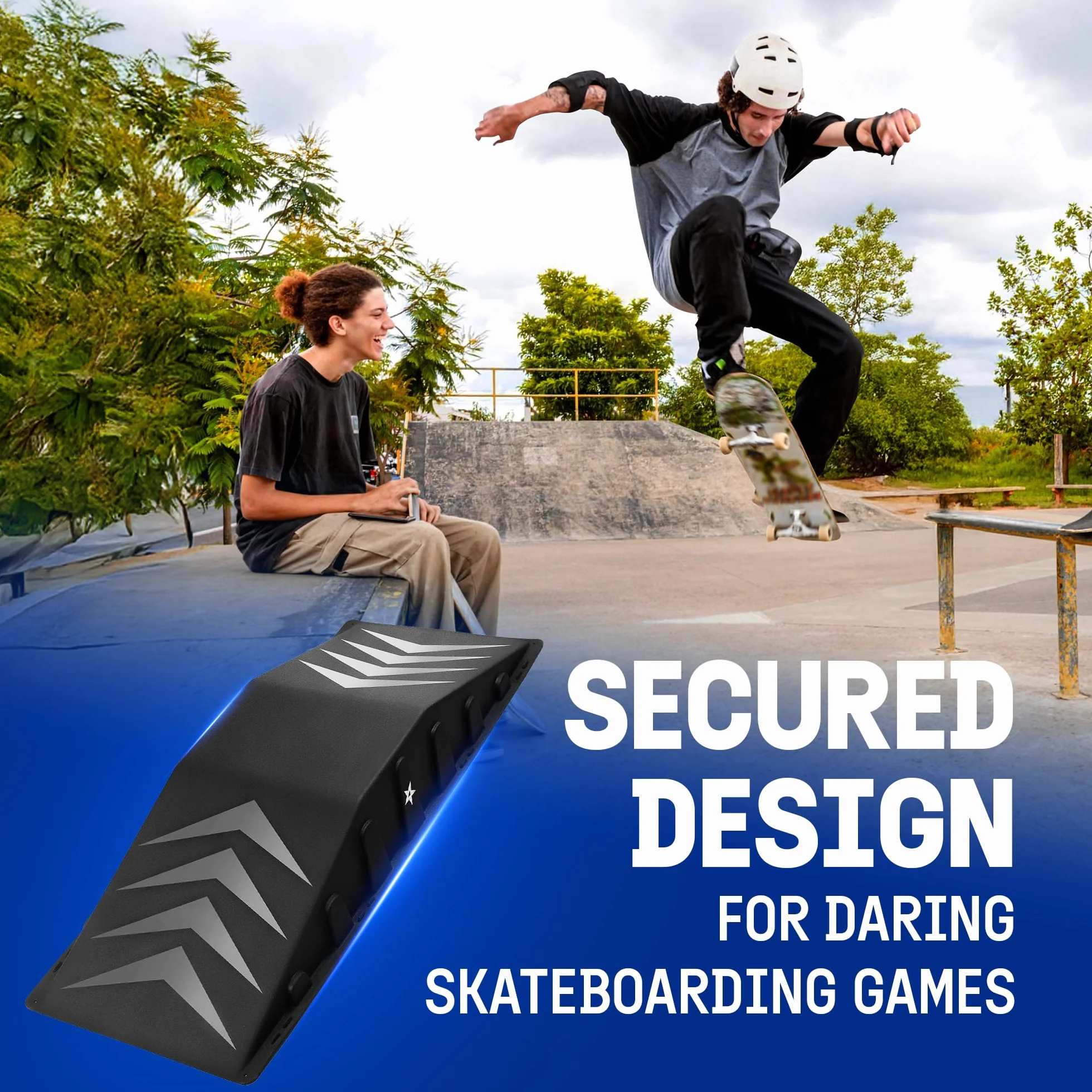 Yes4All Rampe de Skateboard Monobloc, Rampe de vélo, Rampe de Skate – Conçue pour Les débutants, Plus Durable, sûre, capacité de 100 kg