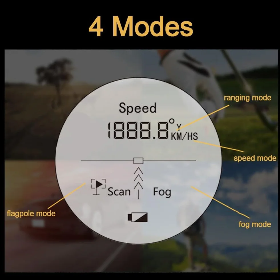 Télémètre de pour golf 500 m, télémètre numérique monoculaire de pour golf, mesure de distance, télémètre de chasse, pour chasse à l'arc avec mode plage et vitesse