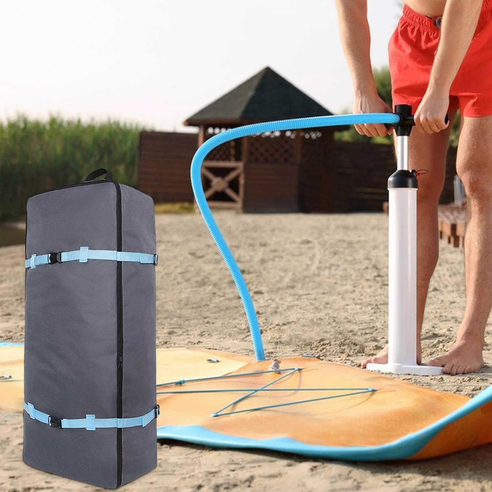Sac à dos Paddle Board - Sac de transport étanche avec fermeture éclair - Sac de transport portable avec poignée - Sac de rangement polyvalent pour planches de surf