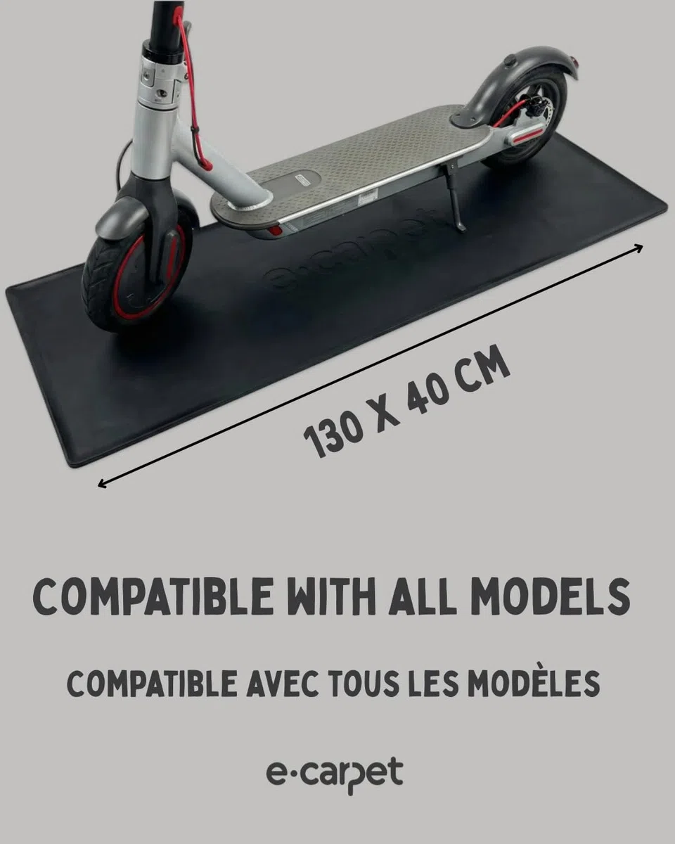 Tapis de Protection Sol pour Trottinette Électrique | Silicone Étanche, Bordure Rétention d'Eau, Ignifuge, Compatible Tous Modèles