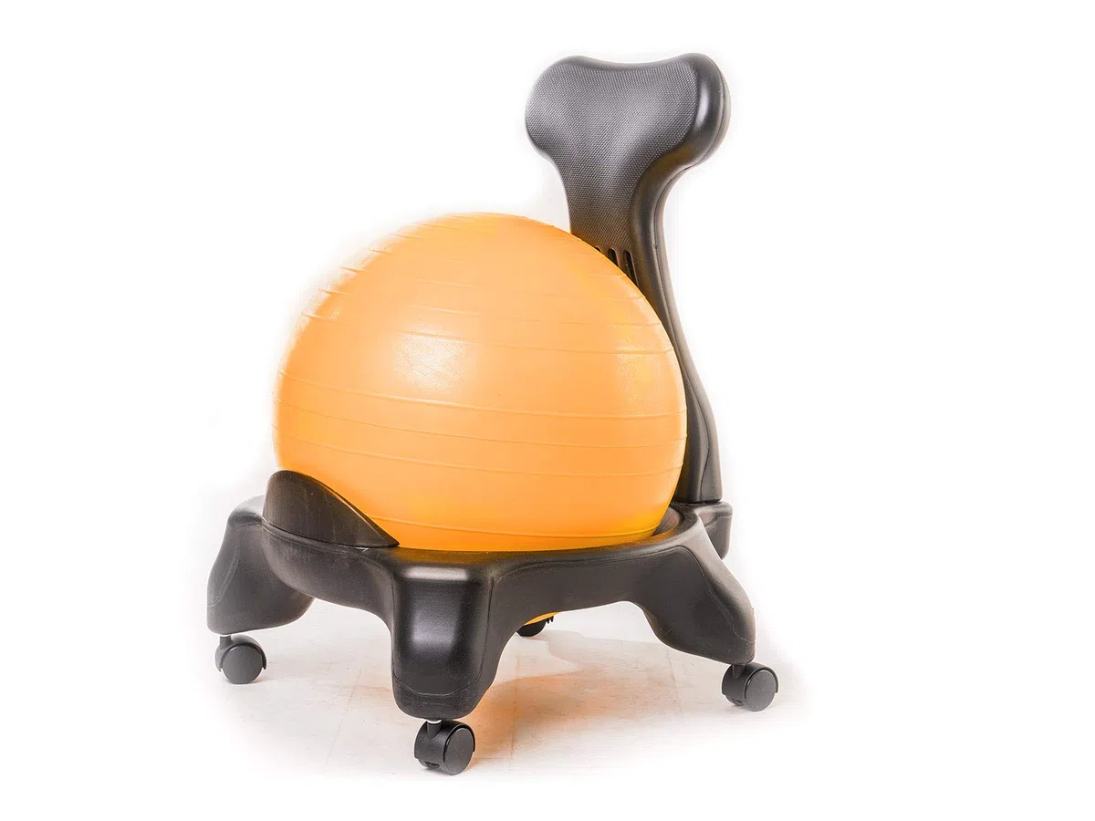 orange - chaise ergonomique avec ballon d'exercise