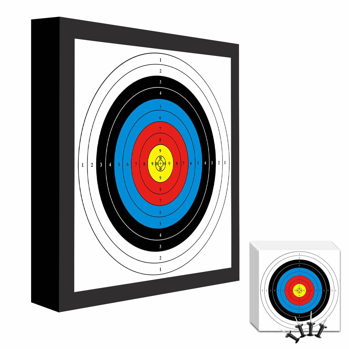 1/2 Pack tir à l'arc cible EVA mousse cibles pour la pratique de tir arrière-cour avec flèche tirateur arrière-cour tir ciblage, 20 '' durable arc et flèche pratique cible bloc avec papier cible