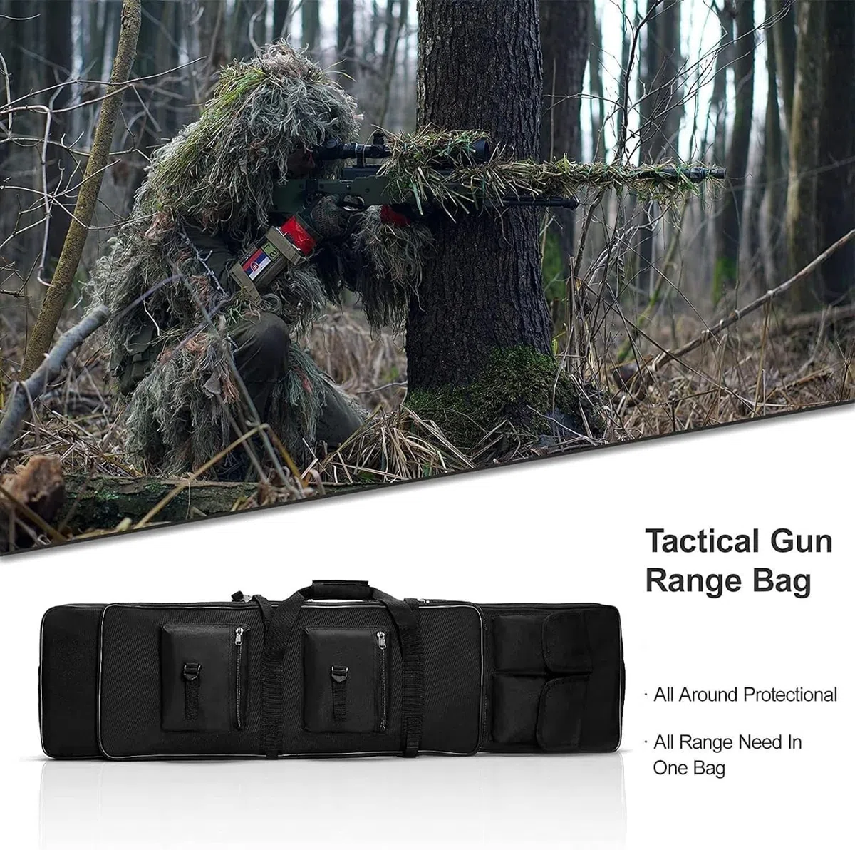 Étuis À Fusil pour Fusils,Sac De Tir Sportif,Sac Tactique Militaire,Pistolets Étui À Fusil Souple Sac De Gamme De Chasse Airsoft Carabine Tactique Sac À Dos pour Le Tir De Chasse