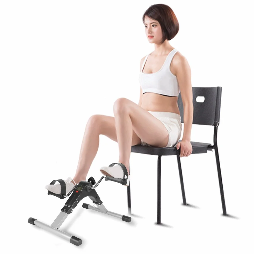 Pédales Statiques,Mini Vélo D'état,Machines à Jambes,Entraînement des Bras et des Jambes Écran LCD et Résistance Réglable,Pedalier Mini Velo D Appartement Formateur
