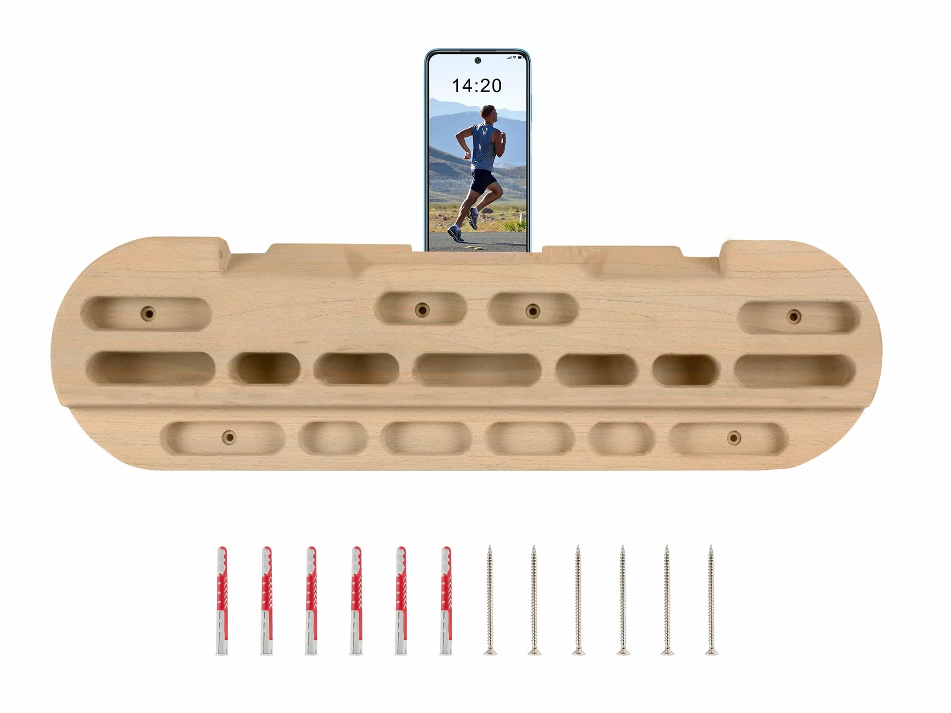 Hangboard planche d'escalade à doigts en bois de hêtre 120 kg