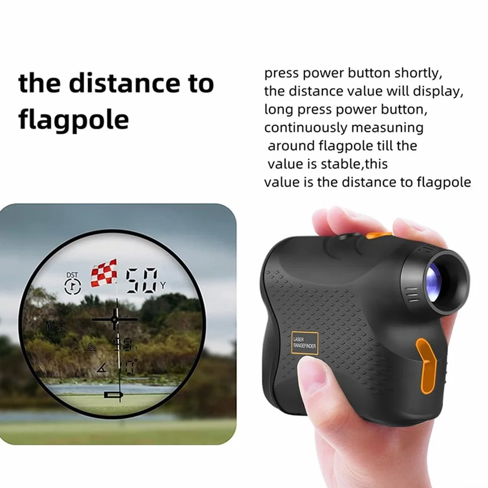 Télémètre de pour golf 500 m, télémètre numérique monoculaire de pour golf, mesure de distance, télémètre de chasse, pour chasse à l'arc avec mode plage et vitesse