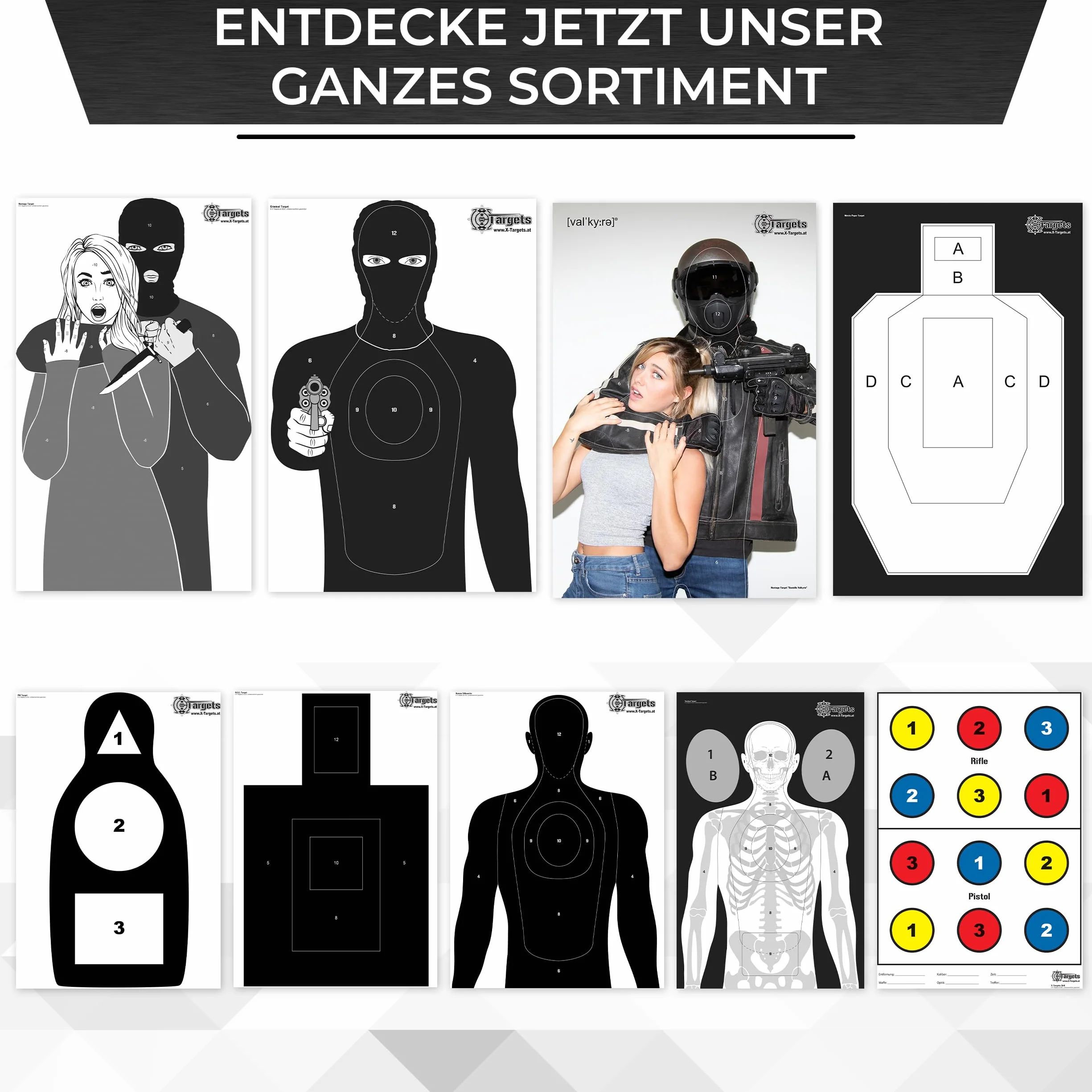 Grandes cibles cibles criminelles - 50 x 70 cm - Papier 120 g/m²