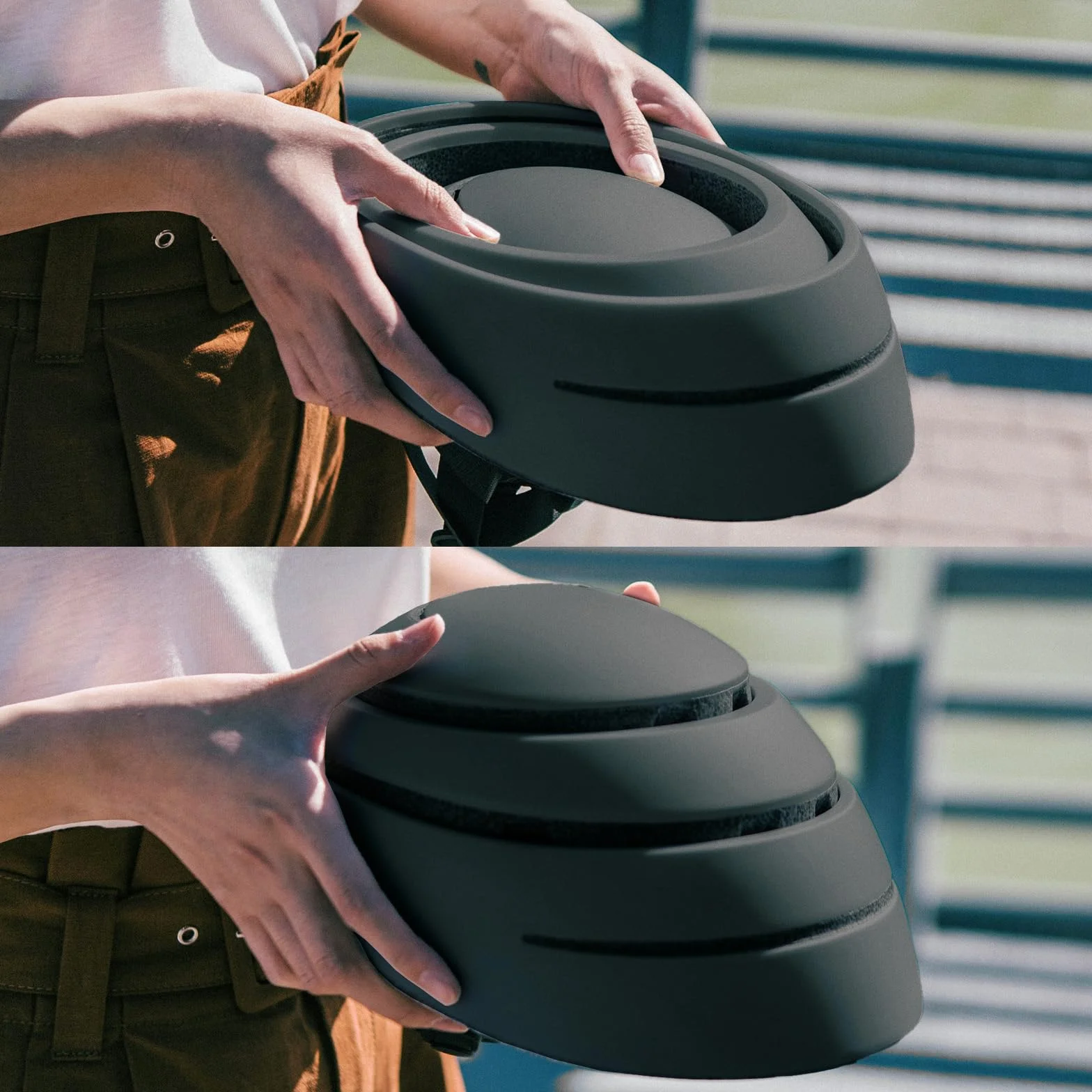 CLOSCA. Casque vélo Pliable Adulte pour vélo et Trottinette électrique. Léger, Compact et homologué CE. Design Urbain Unisexe pour Homme et Femme. Casque vélo Ville et Cyclisme