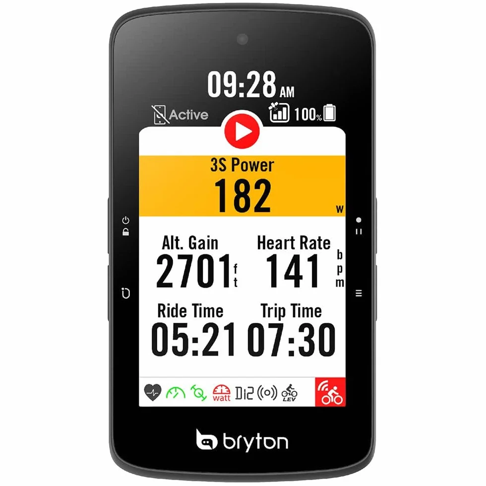 Bryton Rider S800T avec kit Double capteur, Bande Cardio et Support Avant en Aluminium Unisexe Adulte, Noir, Unique
