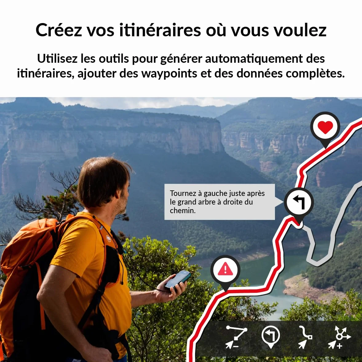 TwoNav Terra (32 Go) + Carte 5 Dalles de France IGN Top25, GPS de Sports avec écran Large 3,7 Pouces pour Montagne, randonnée, VTT, vélo