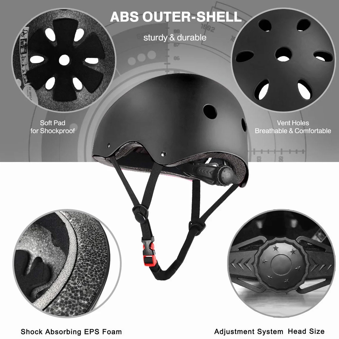 SelfLove Casque de vélo Ensemble de protection sportif pour scooter BMX cyclisme patinage (Medium)