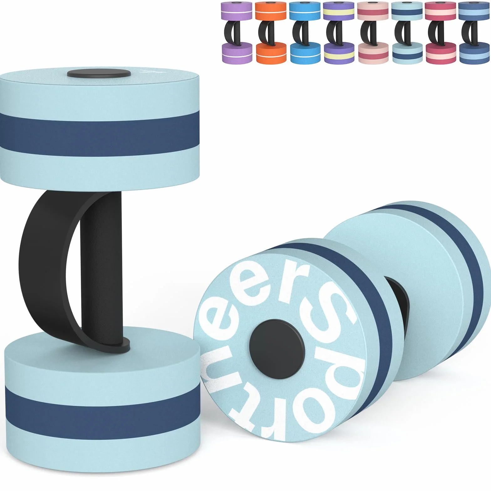 Sportneer Lot d'haltères en mousse EVA pour l'aquagym et l'aquafitness, appareils d'aquagym et accessoires pour un entraînement efficace de l'eau