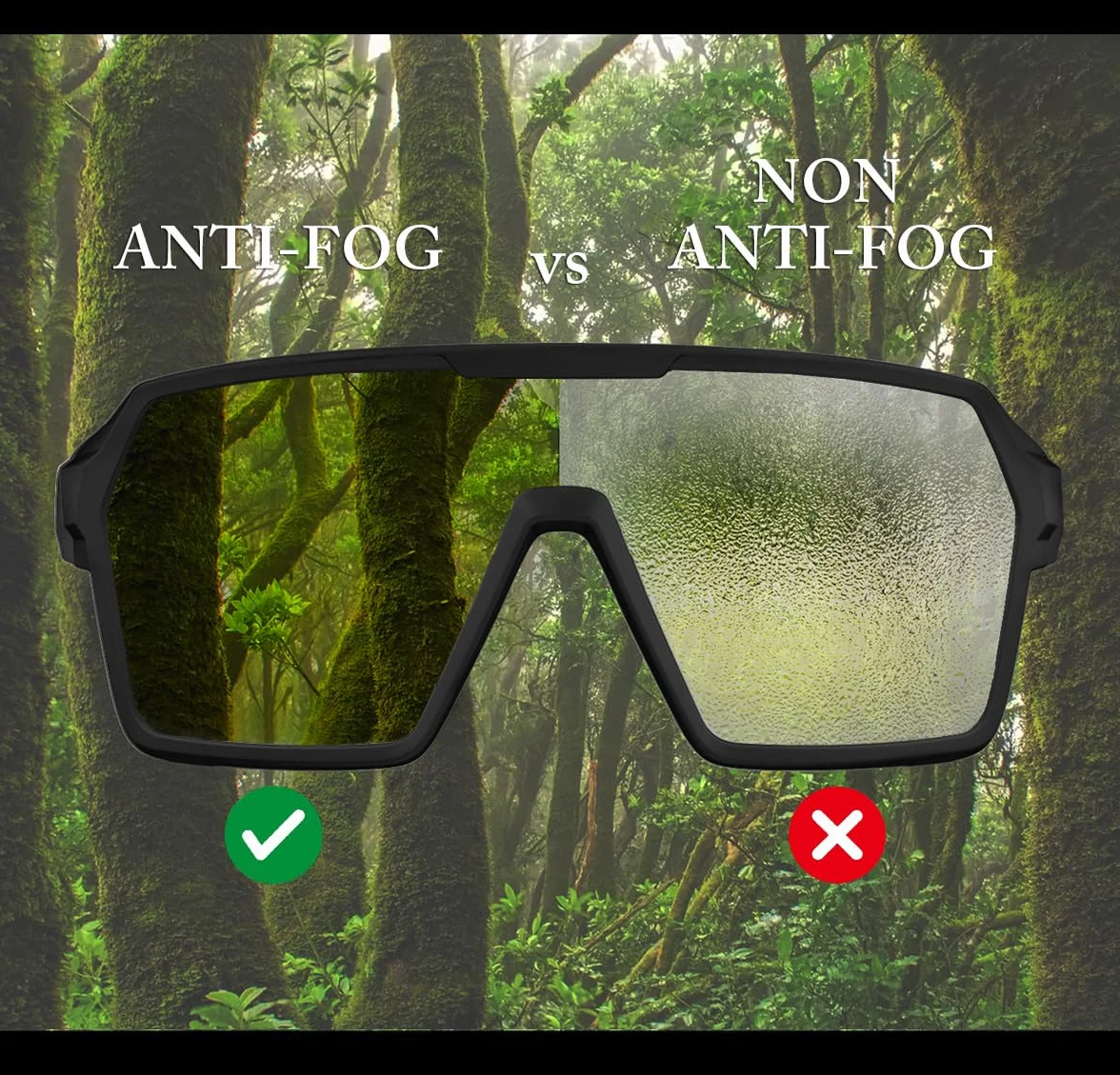 Lunettes de Moto Antibuée Verres Clairs Protection UV Coupe Vent Spoggles avec Mousse Amovible et Sangle Amovible pour Moto Scooter UTV