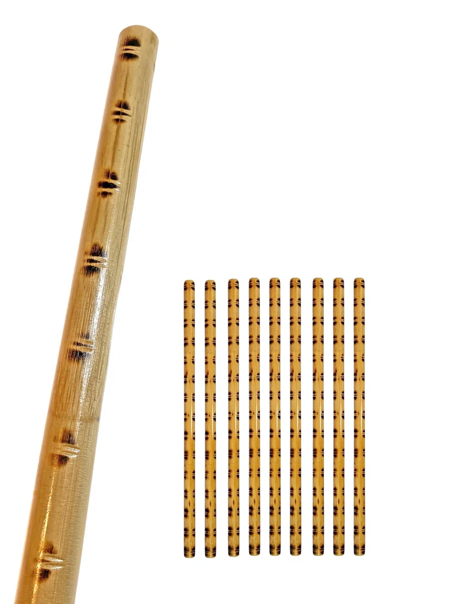 Lot de 10 bâtons Escrima - Style tigre - 65 cm - Bâtons en rotin - Entraînement d'armes Arnis Kali