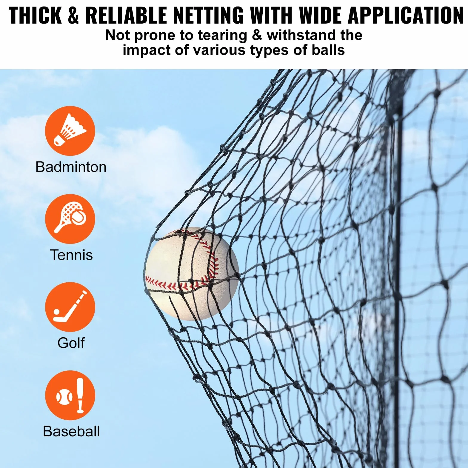 VEVOR Cage Frappeur de Baseball 17,4 m, Filet d'Entraînement Professionnel pour Frappeur de Softball, Cage de Lancer Portable avec Porte et Sac de Transport, Filet en PE Fermé Robuste Extérieur