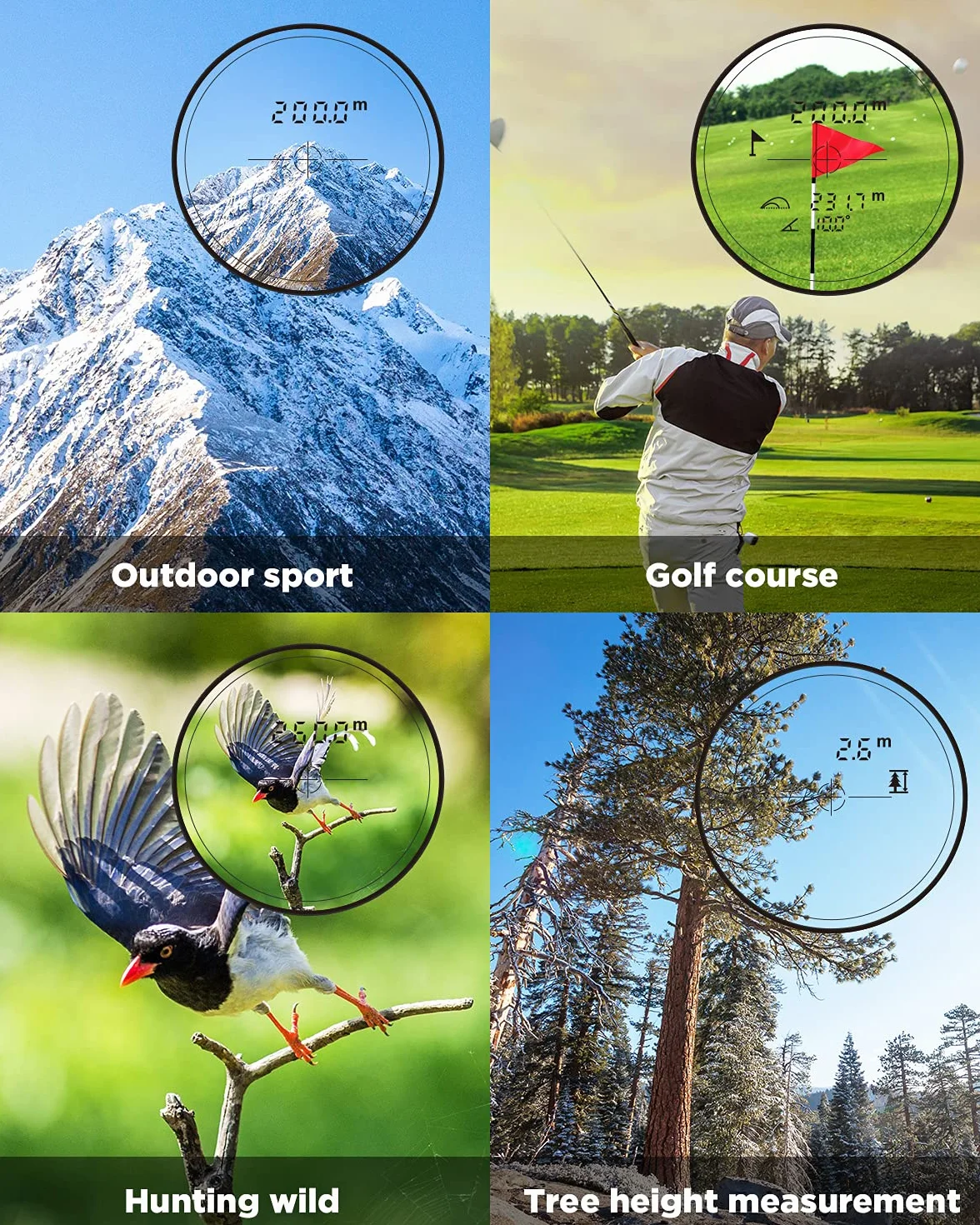 MiLESEEY Télémètre rechargeable avec interrupteur de pente, verrouillage de drapeau, vibration – 600 yds, précision ± 0,55 m – légal pour tournoi
