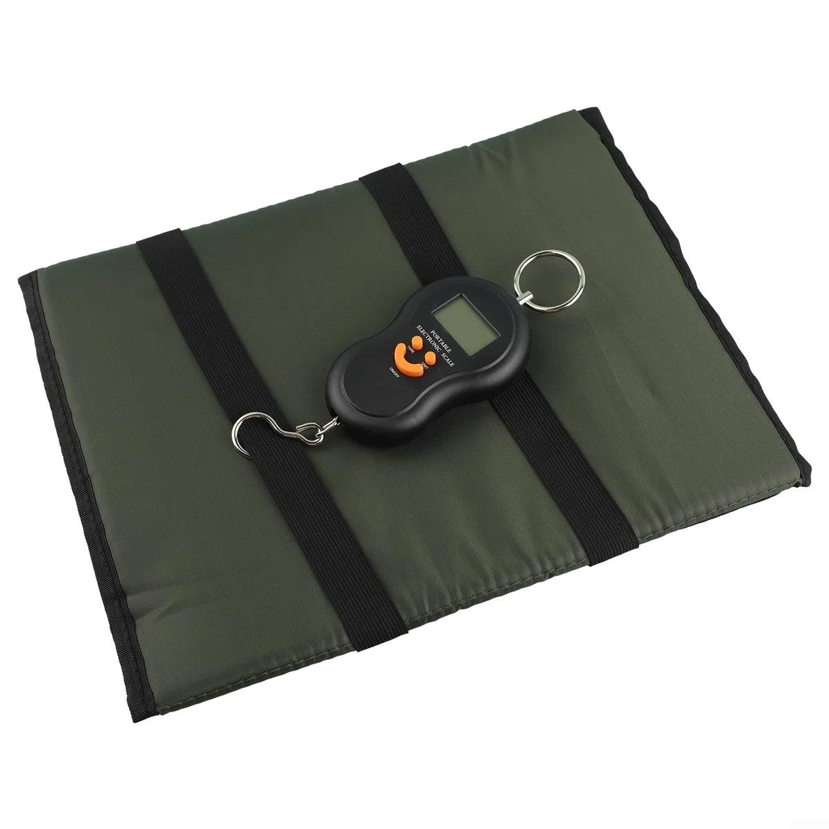 Tapis d'atterrissage pliable pour la pêche à la carpe avec balance numérique, kit de protection léger pour pêcheurs à la ligne (noir)