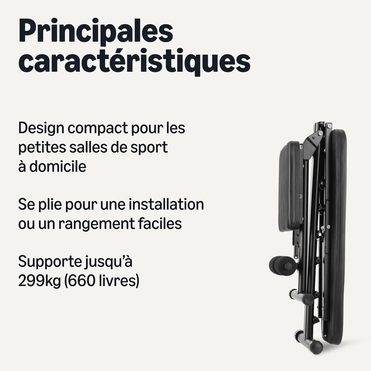 Amazon Basics Banc de musculation réglable et pliable pour salle de sport à domicile, Noir, 135 x 38 x 116 cm